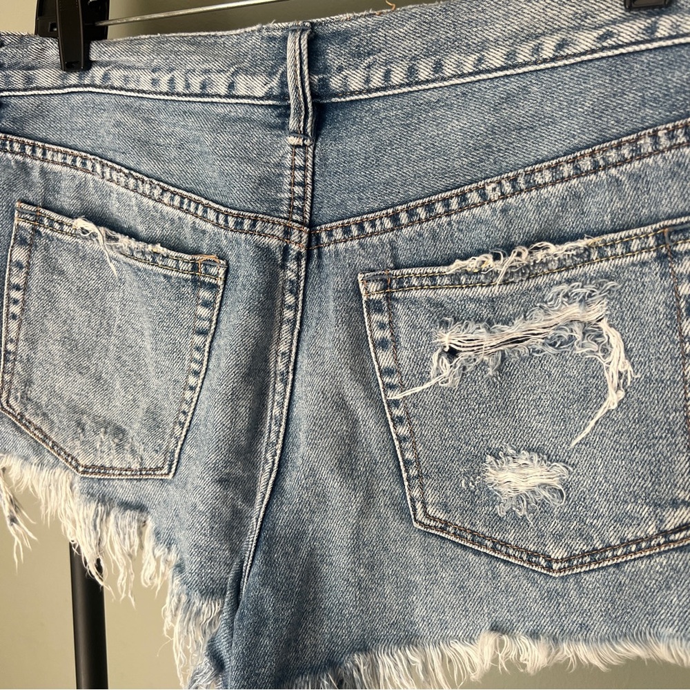 We the Free Loving Good Vibrations Frayed Denim Shorts - Picture 6 of 10